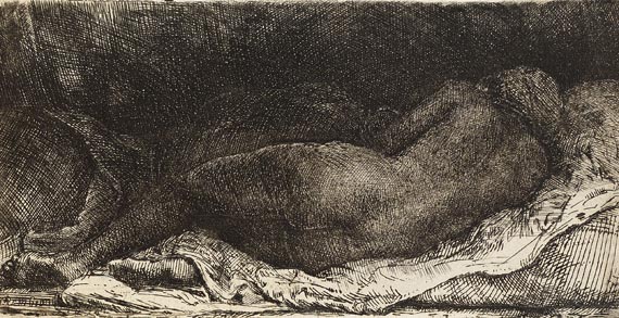 Harmensz. Rembrandt van Rijn - Liegende nackte Frau (La négresse couchée)