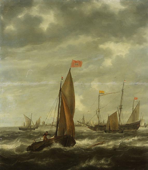 Niederlande - Segelschiffe vor der Küste