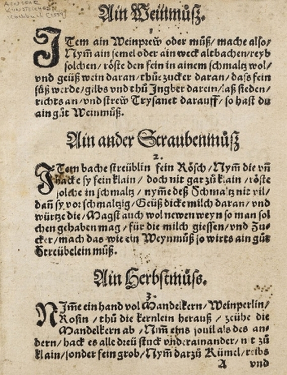   - Ain sehr künstlichs fürtrefflichs Kochbuch. 1559