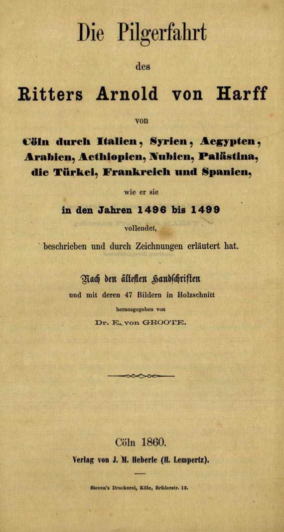 Groote, E. von - Pilgerfahrt. 1860.