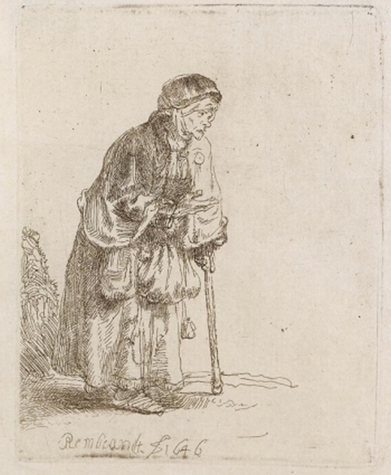 Harmensz. Rembrandt van Rijn - Alte Bettlerin