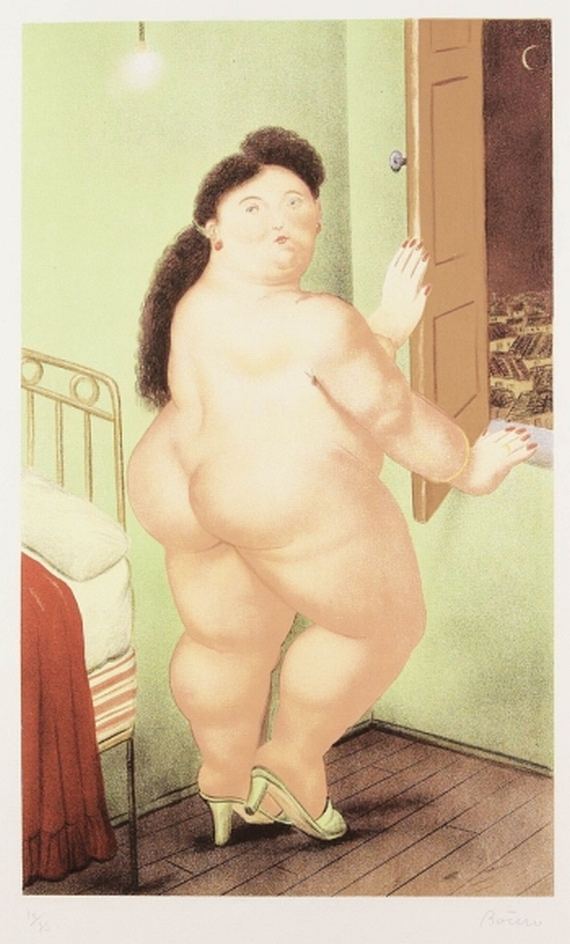 Fernando Botero - Weiblicher Akt am Fenster