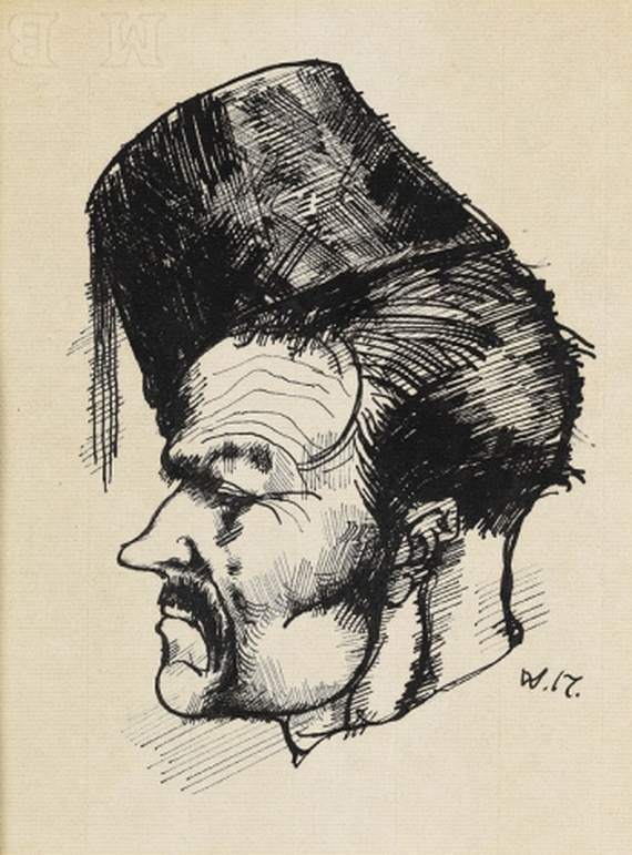 Wilhelm Morgner - Profilkopf eines Mannes