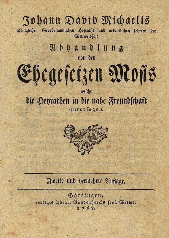 Johann David Michaelis - Ehegesetzen Mosis. 1768