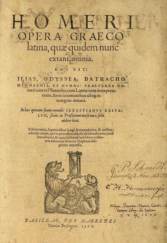 Homer - Opera Graeco. 1567