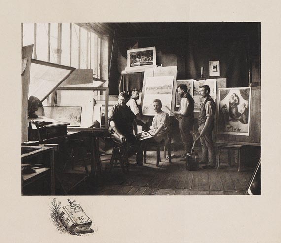 Heinrich Zille - Zille mit Künstlerkollegen (12). 1893