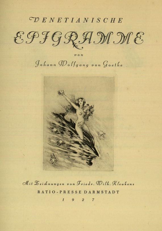 Johann Wolfgang von Goethe - Venetianische Epigramme. 1927