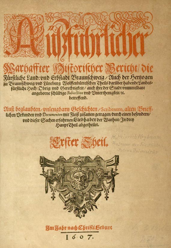 Heinrich Meibom d. J. - Historischer Bericht Braunschweig, 3 Bde. 1607-08