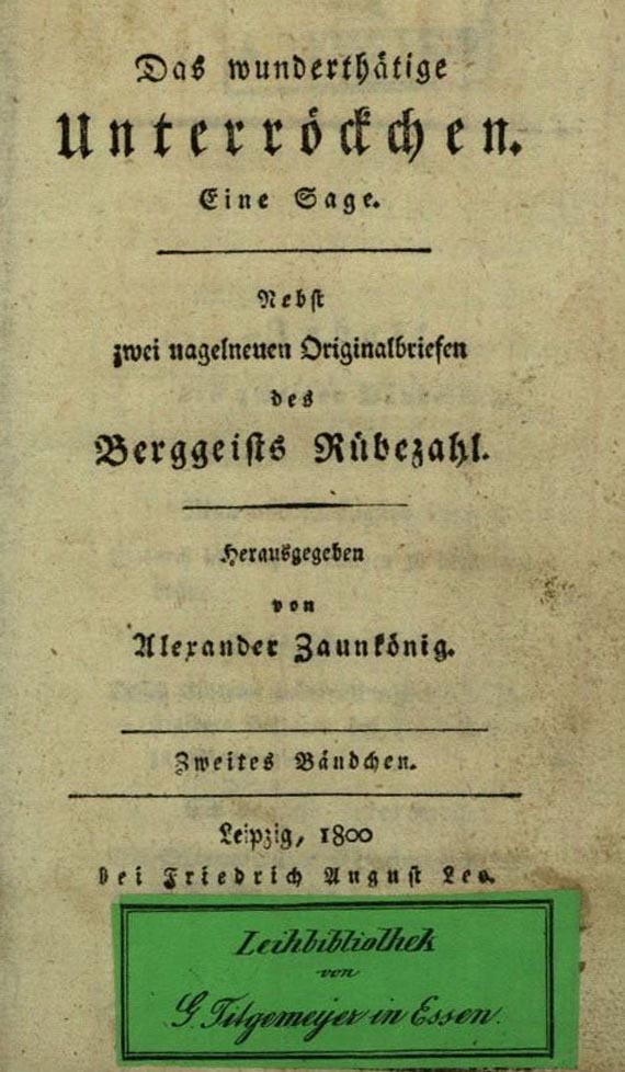 A. Zaunkönig - Unterröckchen, 2 Bde. 1800