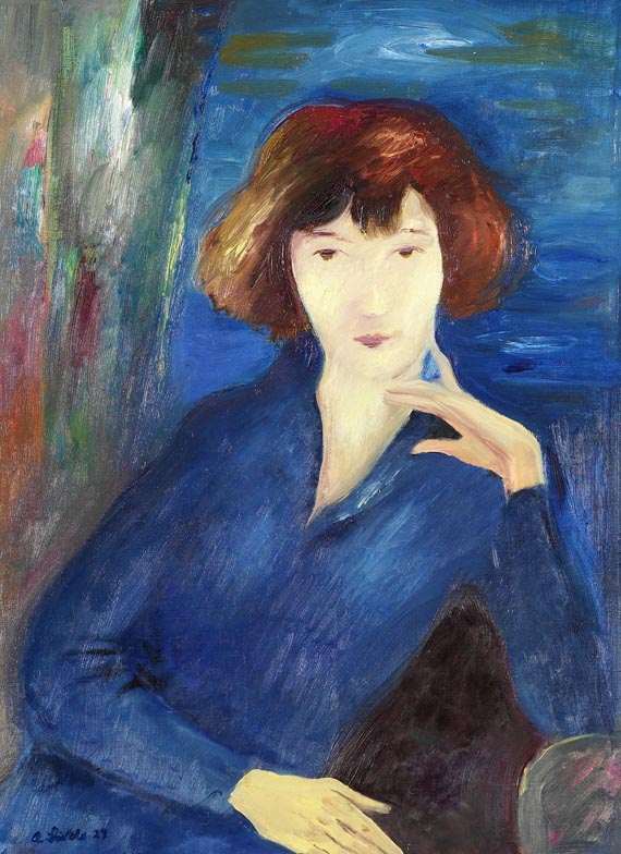 Albert Birkle - Mädchen im blauen Kleid