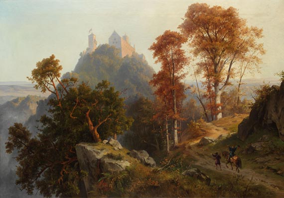 Friedrich Preller d. J. - Wartburg, Herbstmorgen