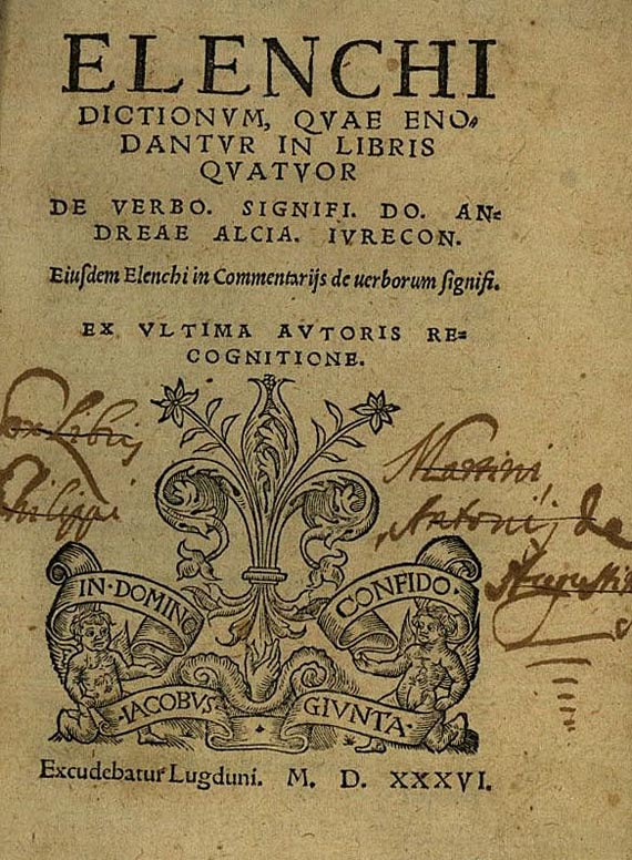 Andreae Alciatus - De verborum significatione. 1536 (62)