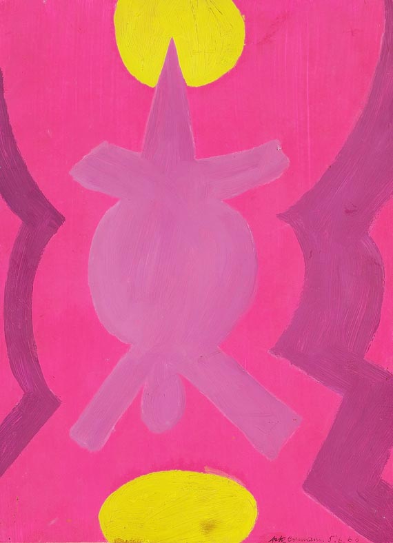 Max Ackermann - Komposition in Pink und Gelb