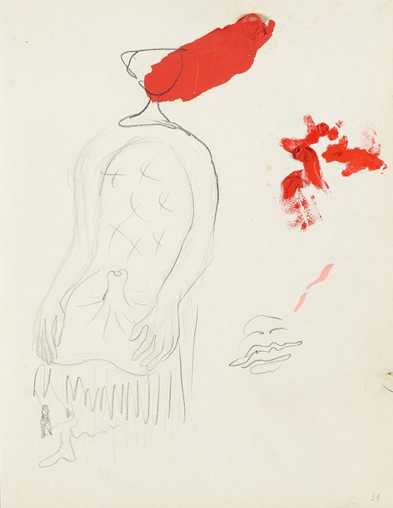 Salvador Dalí - Figure avec Rouge