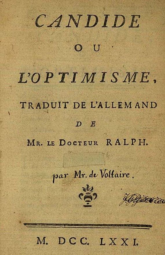 Francois Marie A. de Voltaire - Sammelband, 1771. [107]