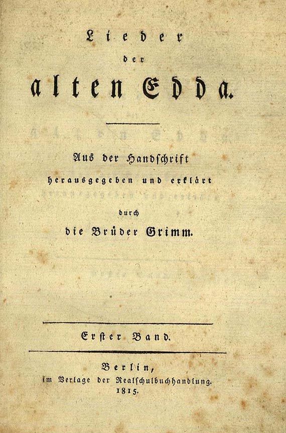 Jakob und Wilhelm Grimm - Lieder der alten Edda, 1815. (33)