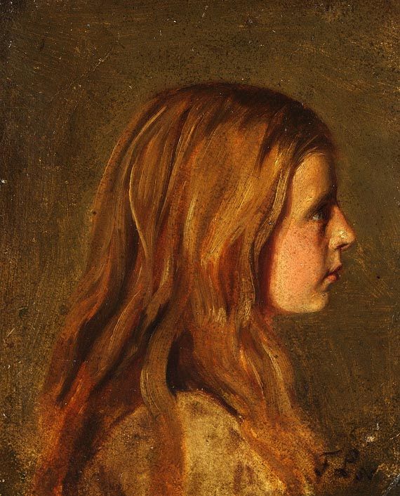Franz von Lenbach - Porträtstudie eines Mädchens