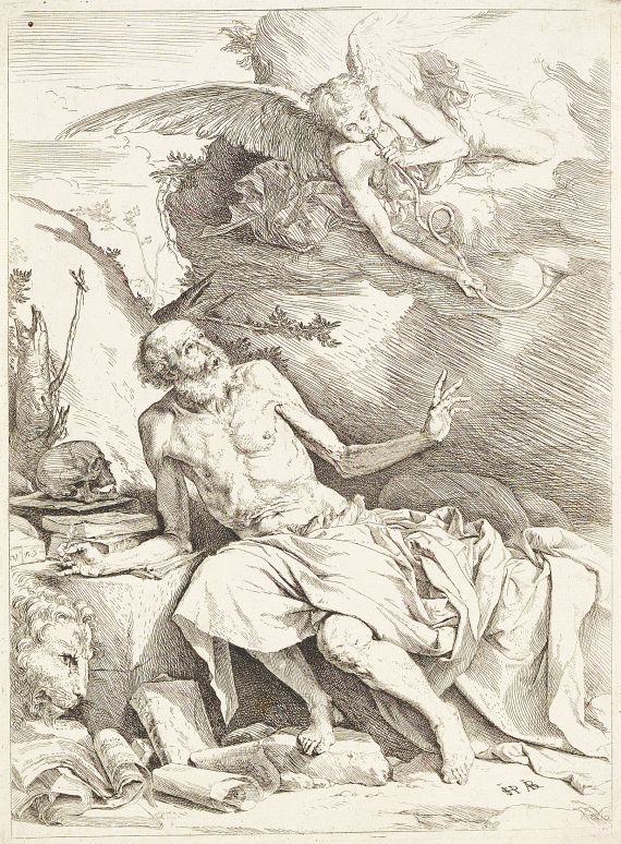 Jusepe de Ribera gen. Lo Spagnoletto - Der Heilige Hieronymus vernimmt die Klänge des Jüngsten Gerichts