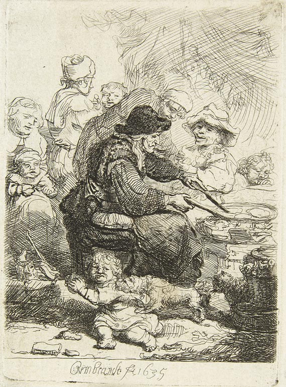 Harmensz. Rembrandt van Rijn - Die Pfannkuchenbäckerin