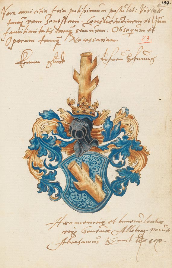  Album amicorum - Stammbuch des Johann Speimann. 1585. - 