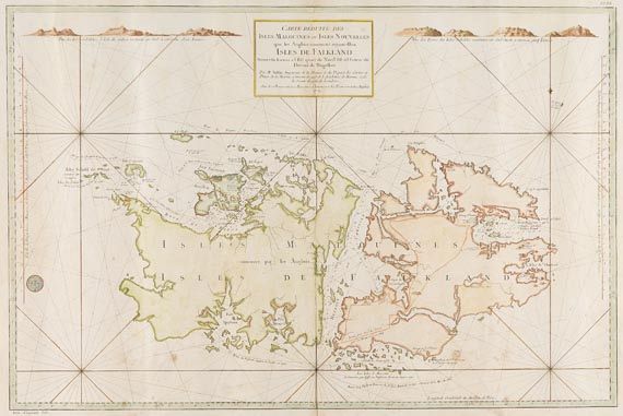 Großbritannien - Carte réduite des Isles Malouines ou Isles Nouvelles.