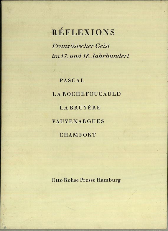 Otto Rohse - Réflexions (42. Druck der Otto Rohse Presse, 1992), 5 Hefte im Schuber