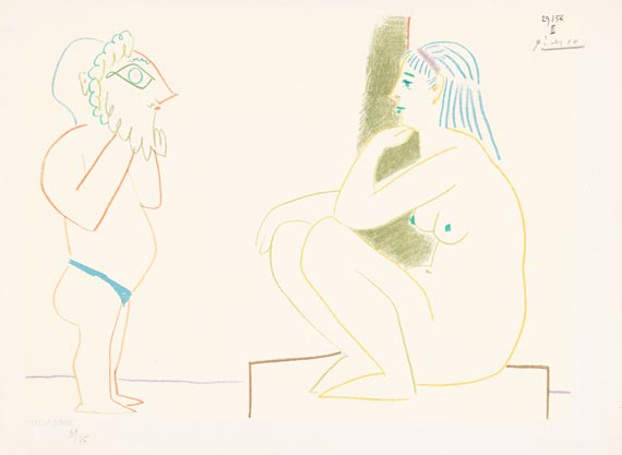 Pablo Picasso - Nue et homme masqué