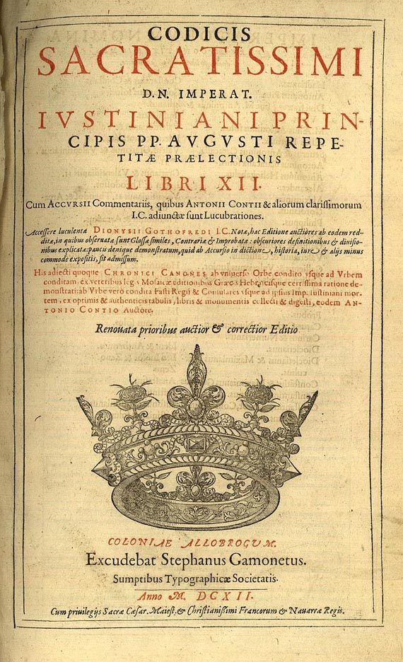 Justinianus - Digestum Novum, 1612. 2Bde.