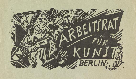 Hermann Max Pechstein - Arbeitsrat für Kunst Berlin, 2 Flugblätter, 1919