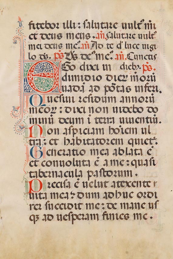  Manuskripte - Antiphonar auf Pergament 2 Bll., um 1500.