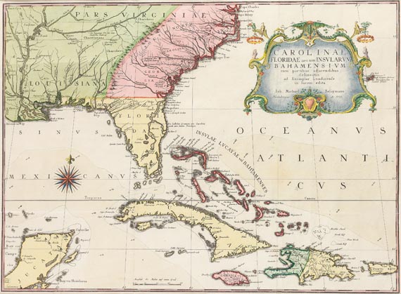 Amerika - Carolinae, Floridae 1755