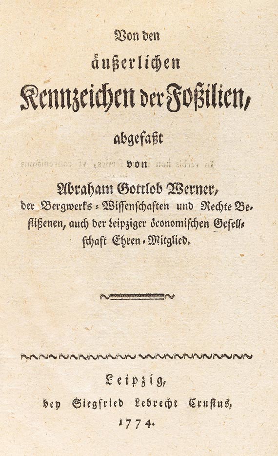 Abraham Gottlob Werner - Kennzeichen der Foßilien, 1774
