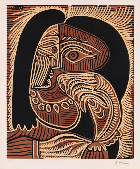 Pablo Picasso - Portrait de Jacqueline accoudé, au collier