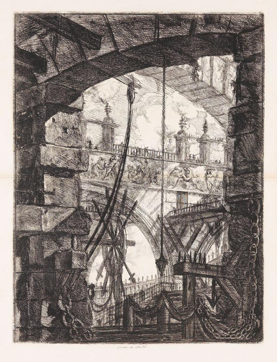 Giovanni Battista Piranesi - Blatt IV der sechzehnteiligen Folge der "Carceri d