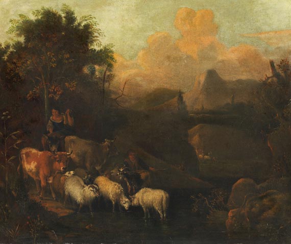  Niederlande - Hirtenpaar mit Kühen und Schafen