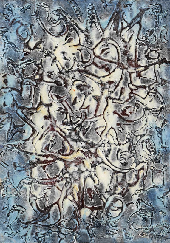 Mark Tobey - Composition in white, blue and grey