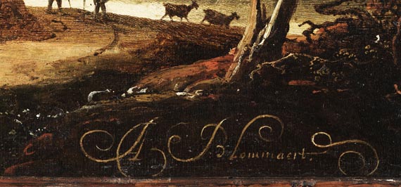 Abraham Blommaert (von Middelburg) - Küstenlandschaft mit zwei Hirten - Signature