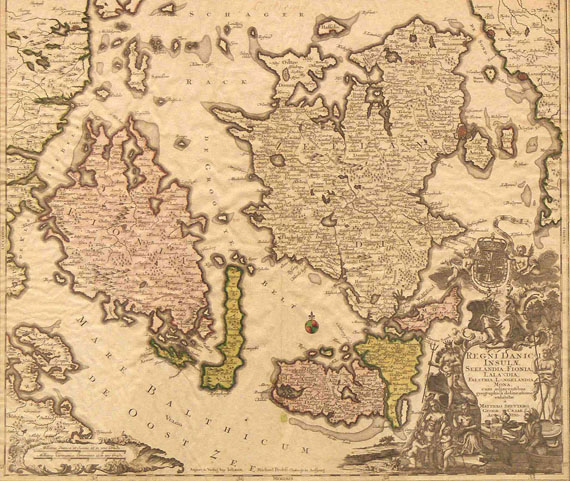Dänemark - 1 Bl. Seutter, M., Regni Danici Insulae. 1740