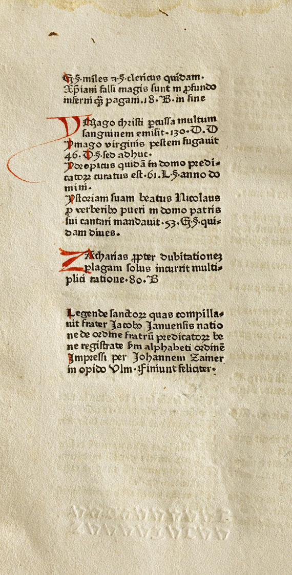  Jacobus de Voragine - Legenda aurea. um 1476   7(19) - 