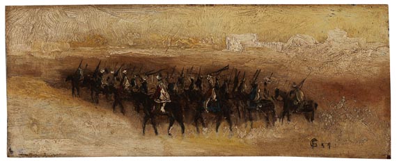 Frederick Goodall - Arabische Reiter in der Wüste