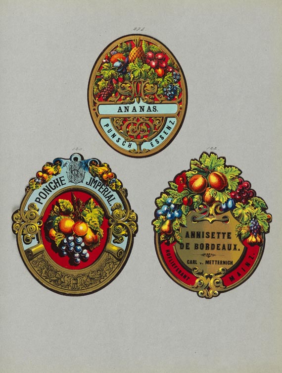   - Blümlein & Co., 5 Alben mit Wein-Etiketten. ca. 1858-70. - 