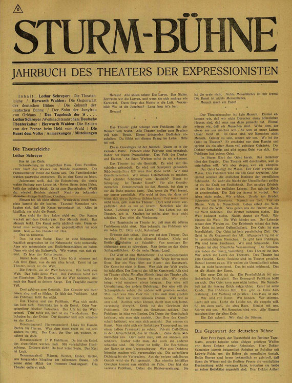 Sturm-Bühne - Sturm-Bühne. 1919.