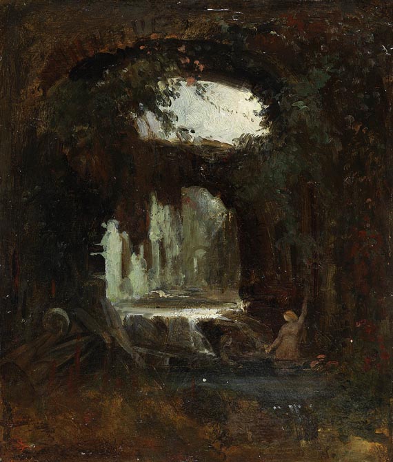 Carl Spitzweg - Grotte mit badenden Nymphen