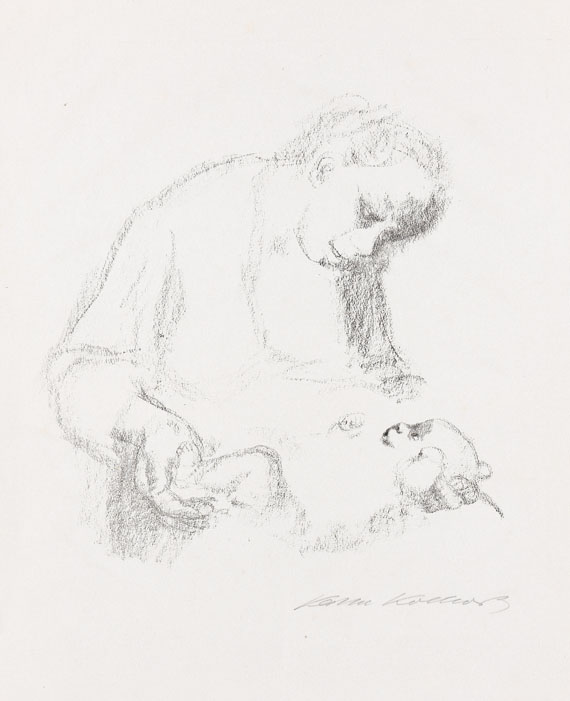 Käthe Kollwitz - Junge Mutter mit Säugling