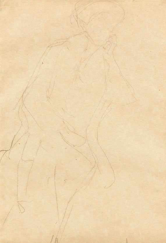 Gustav Klimt - Hermine Gallia, sitzend nach rechts aufgestüzt