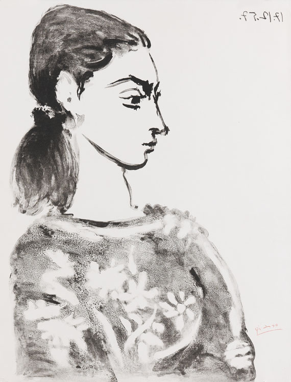 Pablo Picasso - Femme au corsage à fleurs