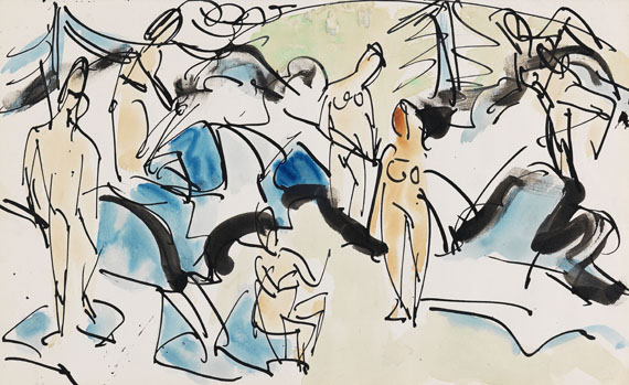 Ernst Ludwig Kirchner - Figuren im Staffelalp-Tobel