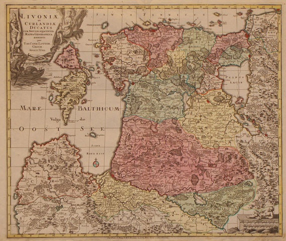 Baltikum - 1 Bl. Livoniae et Curlandiae ducatus. 1760.