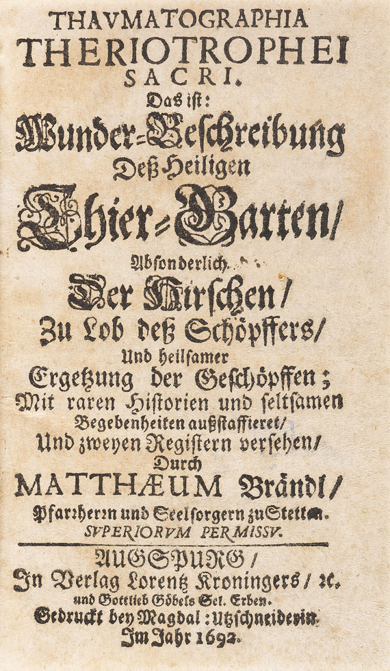 Matthaeus Braendl - Hirschen. 1692.