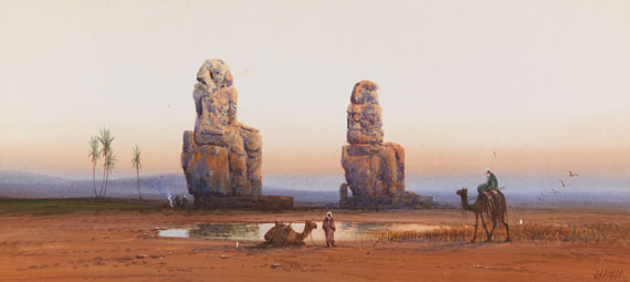 J.H. Pinder - Die Memnonkolosse im Tal der Könige in Ägypten